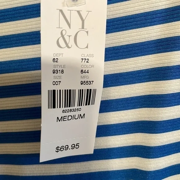 New York & Company Collection Sleeveless Dress White/Blue - Picture 5 of 6